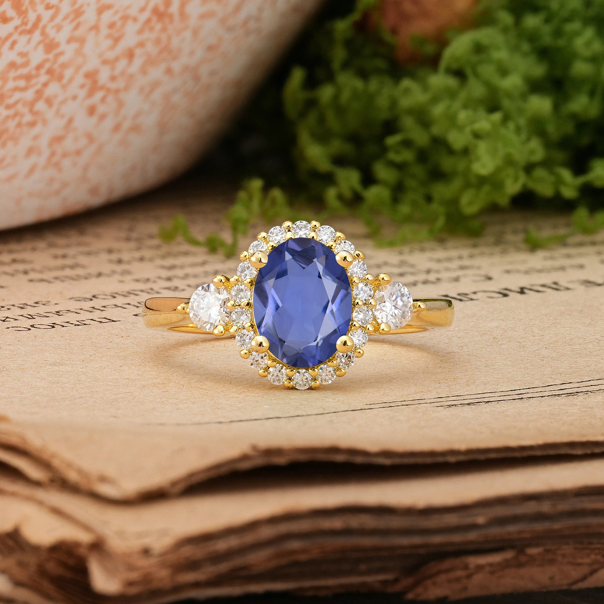 Oval Cut Tanzanite Classic Luxury 4-Prong Engagement Ring