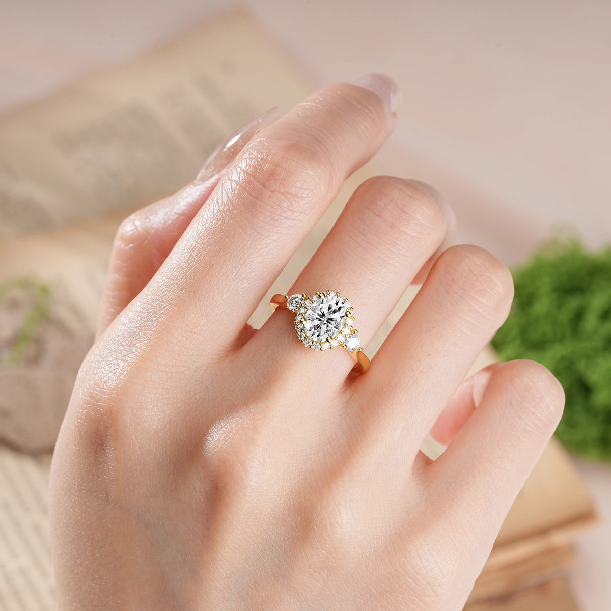 Oval Cut Lab Diamond Classic Luxury 4-Prong Engagement Ring