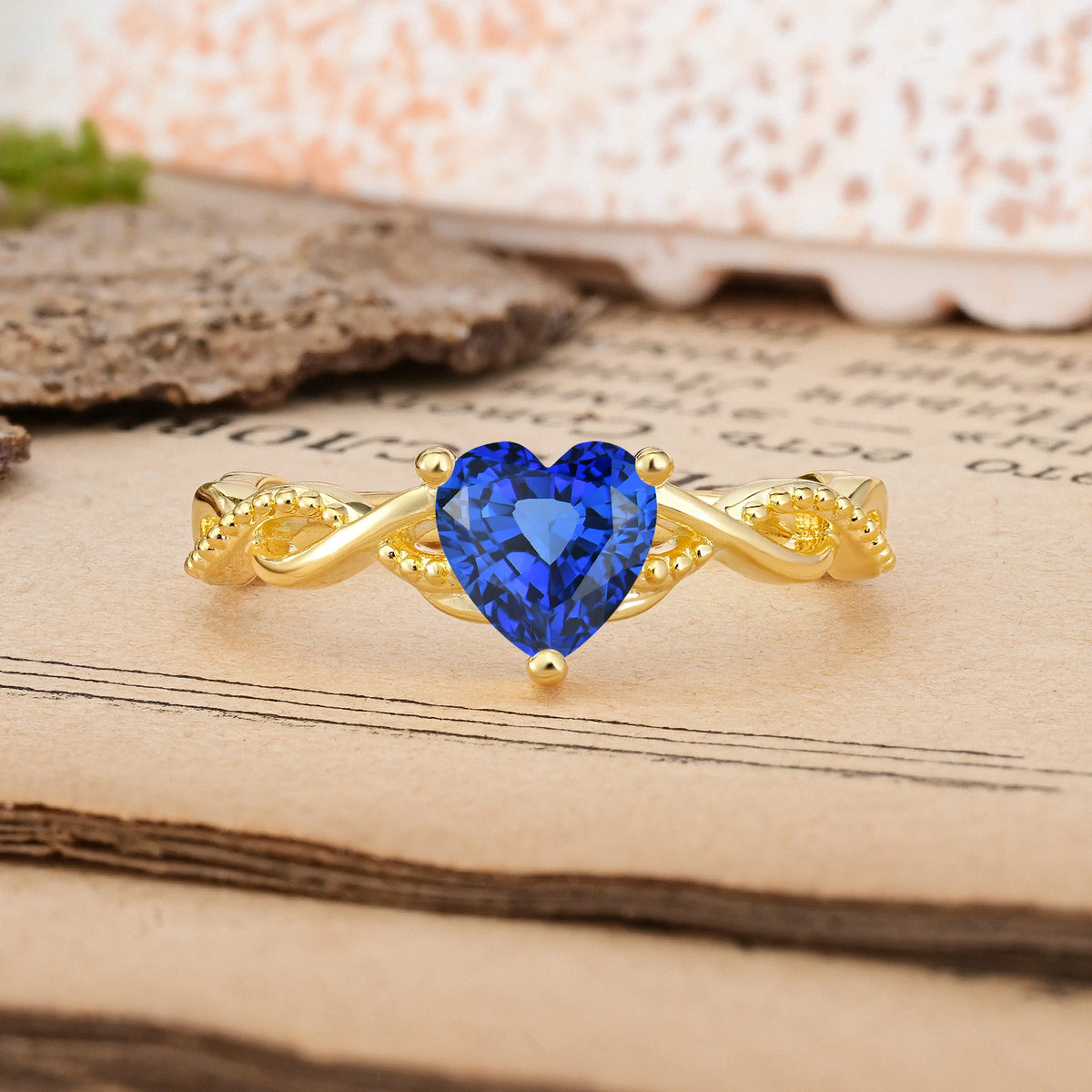 Heart-Cut Sapphire Classic Twisted 3-Prong Engagement Ring
