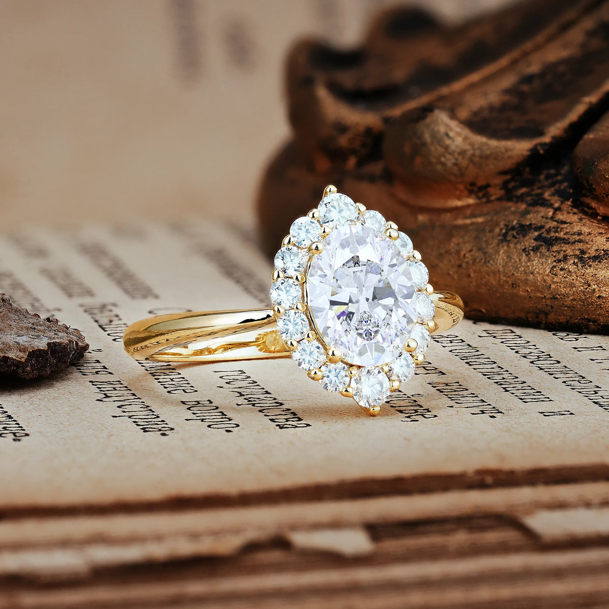 Dainty Plain Polished Band Ball Prong Oval Cut Halo Stackable Moissanite Engagement Ring