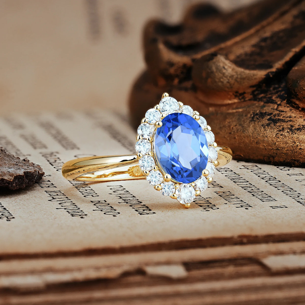 Dainty Plain Polished Band Ball Prong Oval Cut Halo Stackable Sapphire Engagement Ring