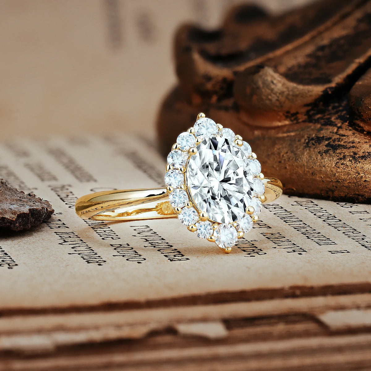Dainty Plain Polished Band Ball Prong Oval Cut Halo Stackable Lab Diamond Engagement Ring