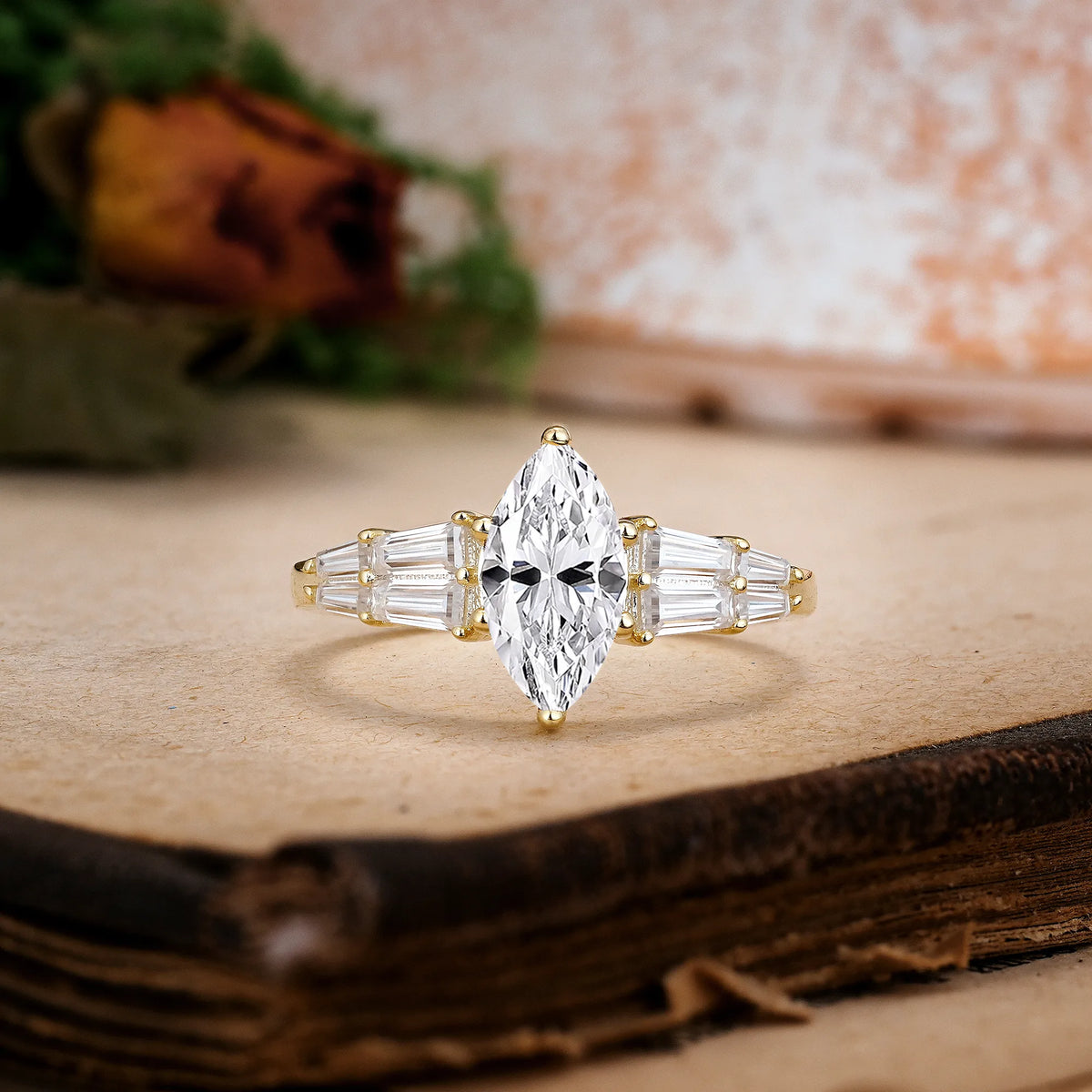 Marquise Cut Lab Diamond Classic 6-Prong Engagement Ring