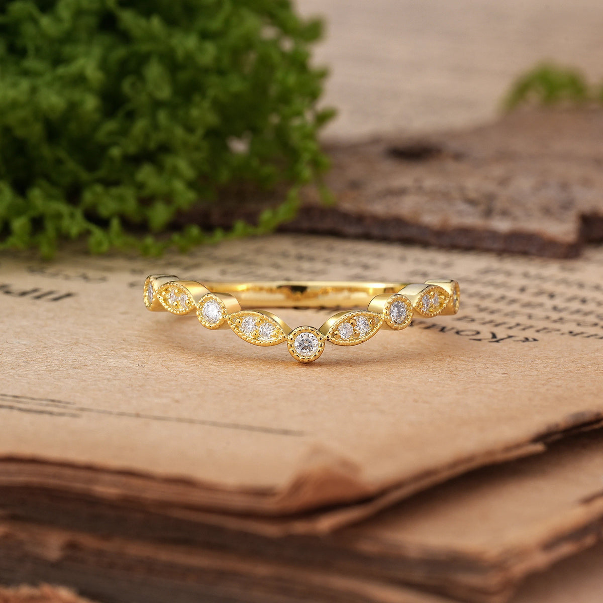 Moissanite Classic Unique Eternity Wedding Ring