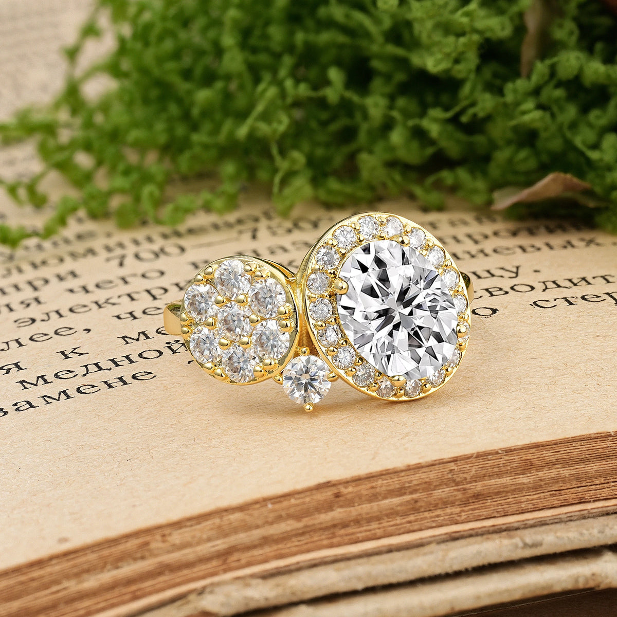 Oval Cut Lab Diamond Unique 4-Prong Promise Ring
