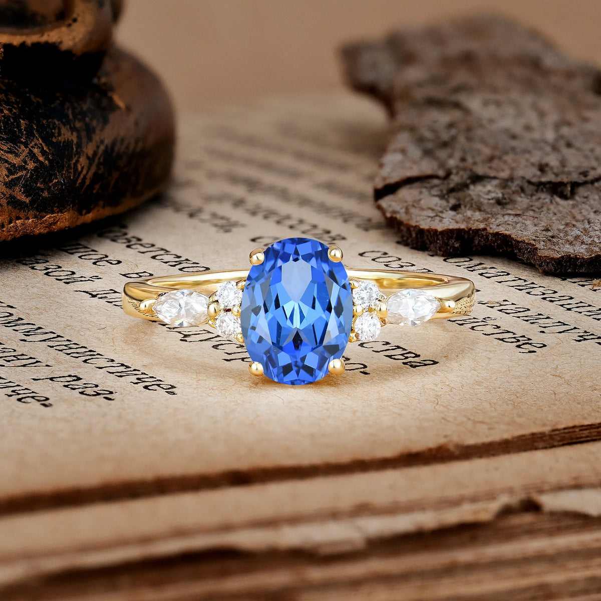 Classic and Luxurious 4-Prong Oval Cut Sapphire Engagement Ring