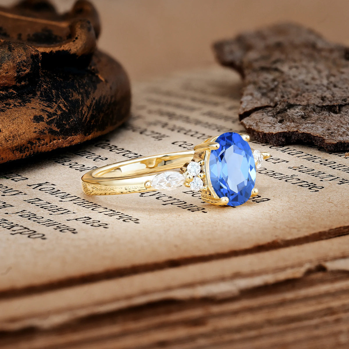 Classic and Luxurious 4-Prong Oval Cut Sapphire Engagement Ring